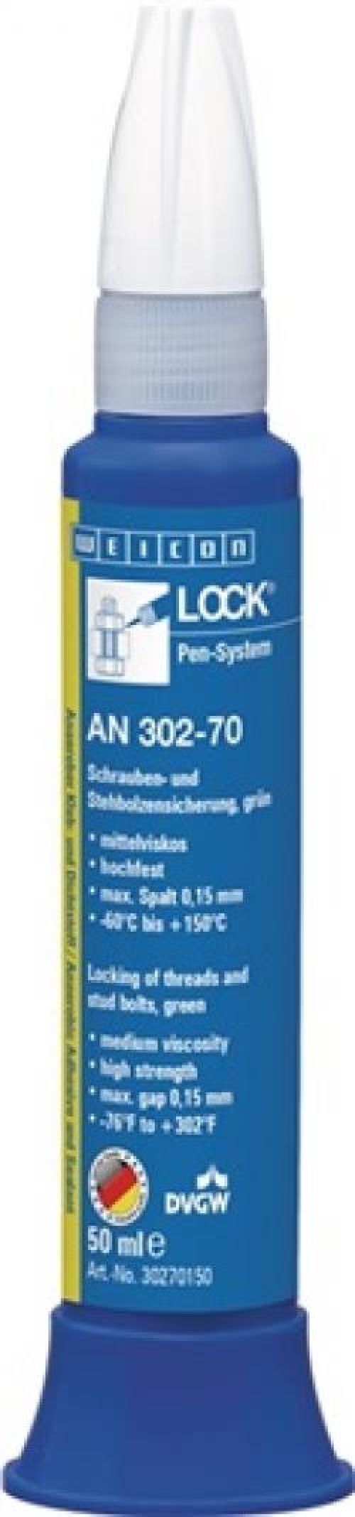 NW-TECWERK (Promat), WEICON-Schrauben-/Stehbolzensicherung  AN 302-70 50 ml mf.grün DVGW Pen