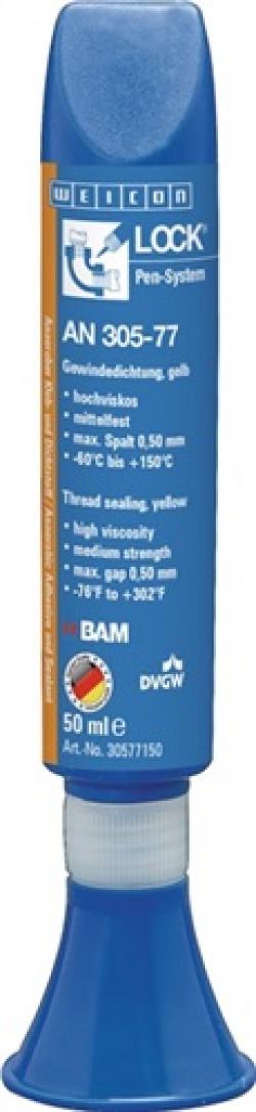 NW-TECWERK (Promat), WEICON-Rohrgewindedichtung  AN 305-77 mf.hv.gelb 50 ml