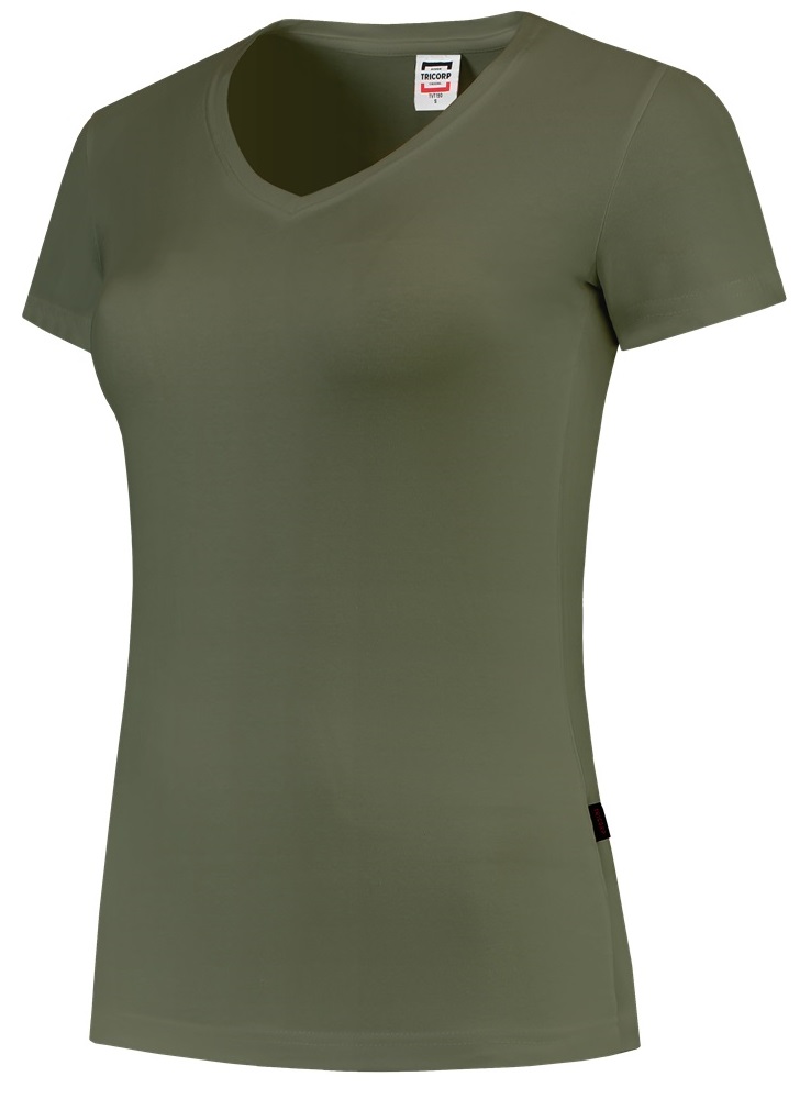 TRICORP-Jobwear, Damen-T-Shirts, V-Ausschnitt, 190 g/m², army


