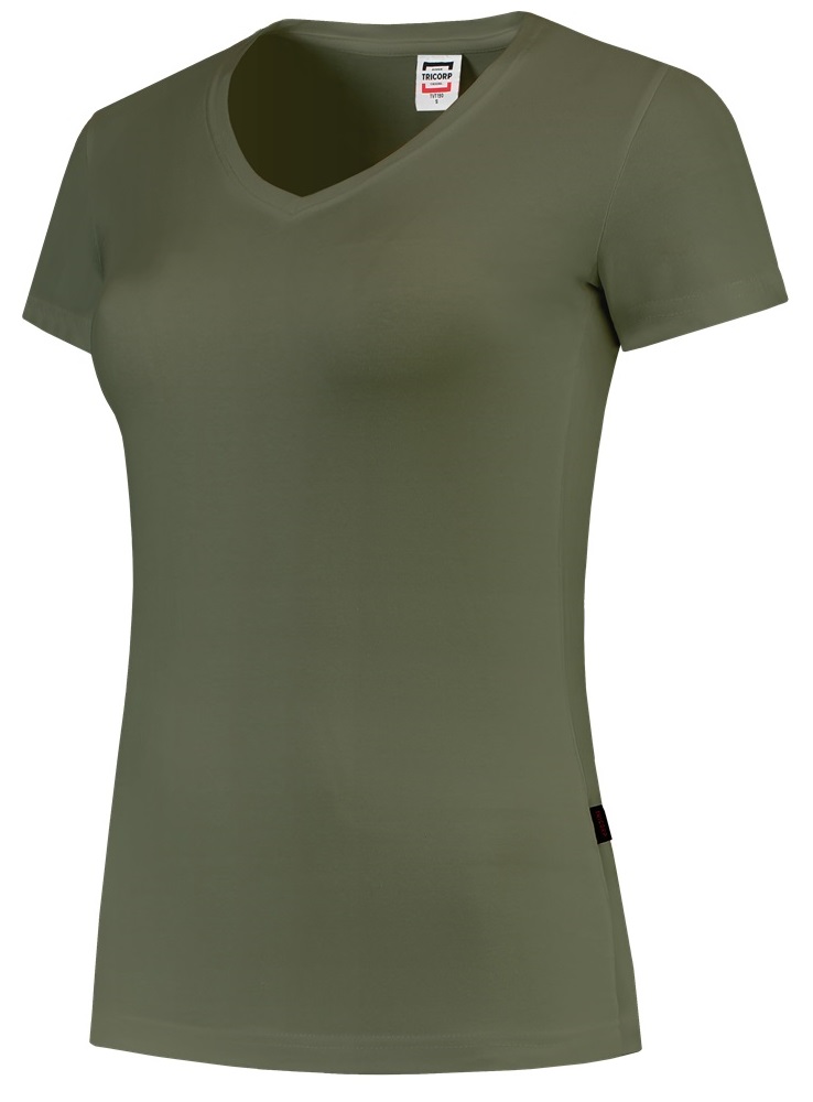 TRICORP-Jobwear, Damen-T-Shirts, V-Ausschnitt, 190 g/m², army