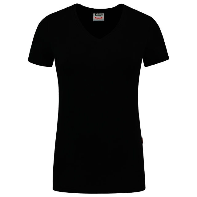 TRICORP-Jobwear, Damen-T-Shirts, V-Ausschnitt, 190 g/m², black