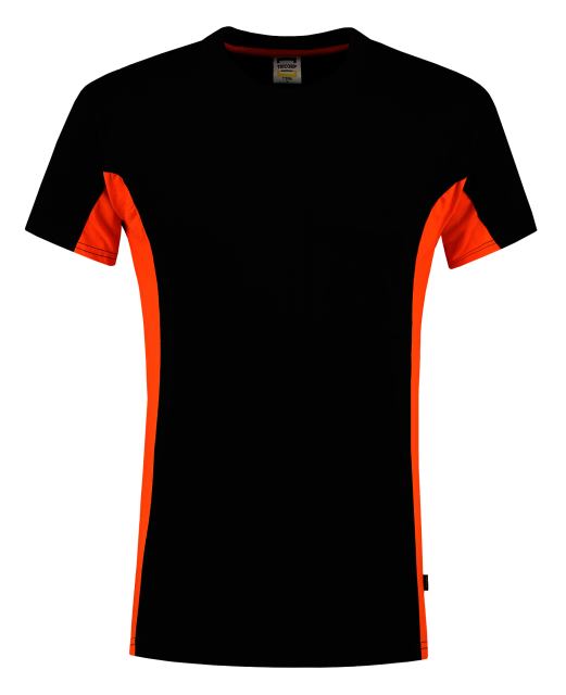 TRICORP-Jobwear, T-Shirt, mit Brusttasche, Bicolor, 190 g/m², black-orange


