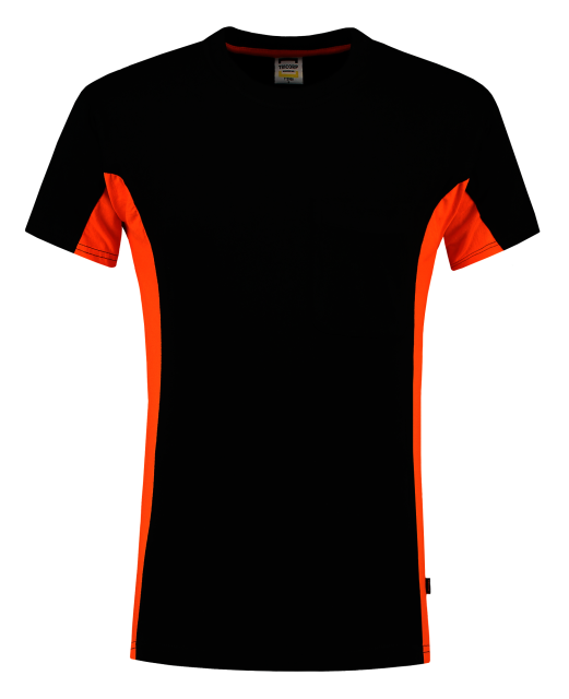 TRICORP-Jobwear, T-Shirt, mit Brusttasche, Bicolor, 190 g/m², black-orange