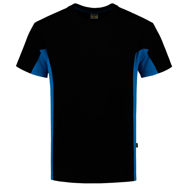 TRICORP-Jobwear, T-Shirt, mit Brusttasche, Bicolor, 190 g/m², black-turquoise