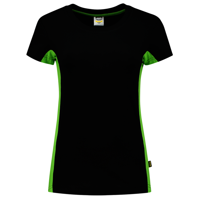 TRICORP-Jobwear, Damen-T-Shirt, Bicolor, 190 g/m², black-lime


