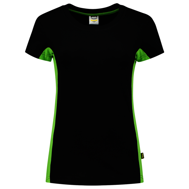 TRICORP-Jobwear, Damen-T-Shirt, Bicolor, 190 g/m², black-lime