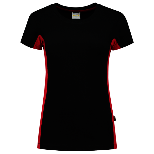 TRICORP-Jobwear, Damen-T-Shirt, Bicolor, 190 g/m², black-red



