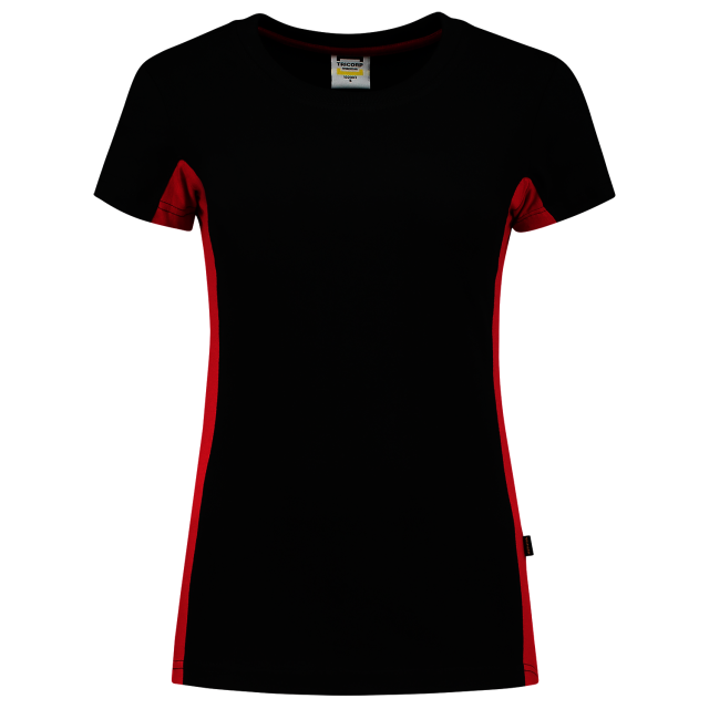 TRICORP-Jobwear, Damen-T-Shirt, Bicolor, 190 g/m², black-red