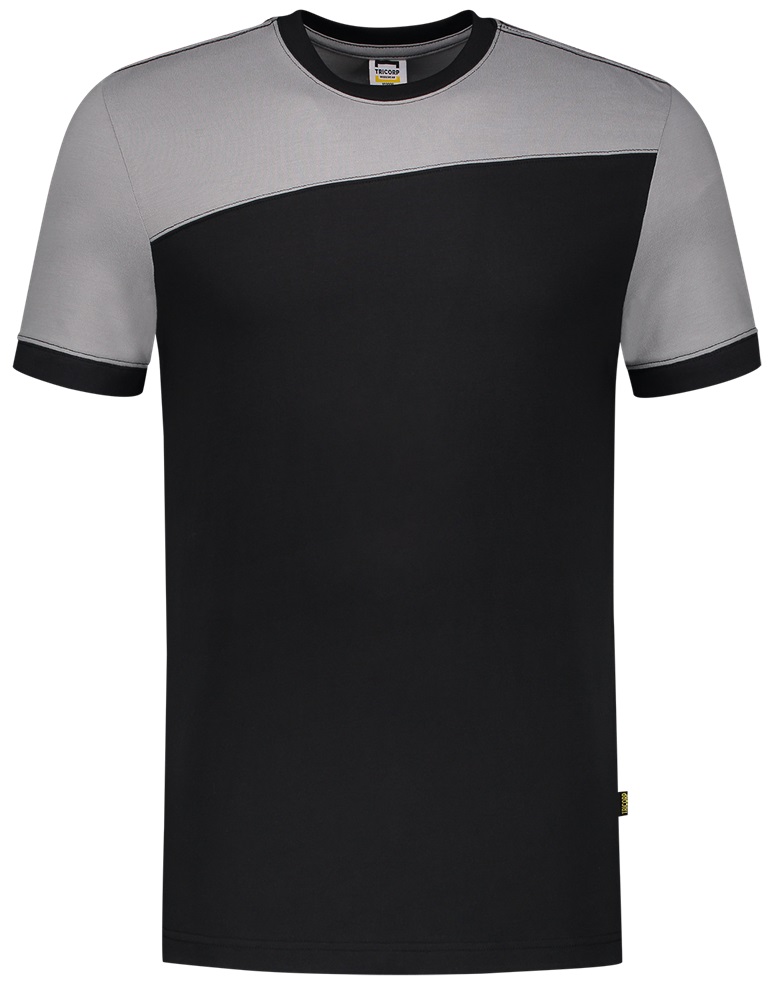 TRICORP-Jobwear, T-Shirt, Basic Fit, Bicolor, Kurzarm, 190 g/m², black-grey