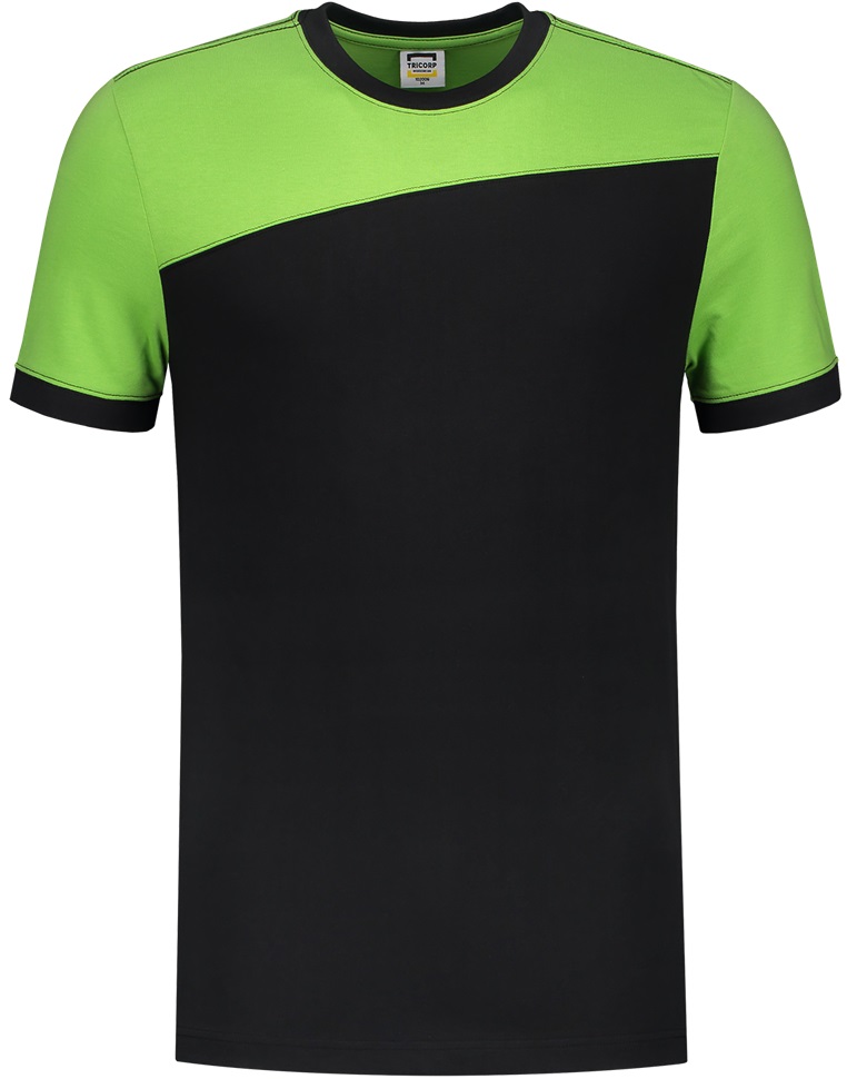 TRICORP-Jobwear, T-Shirt, Basic Fit, Bicolor, Kurzarm, 190 g/m², black-lime