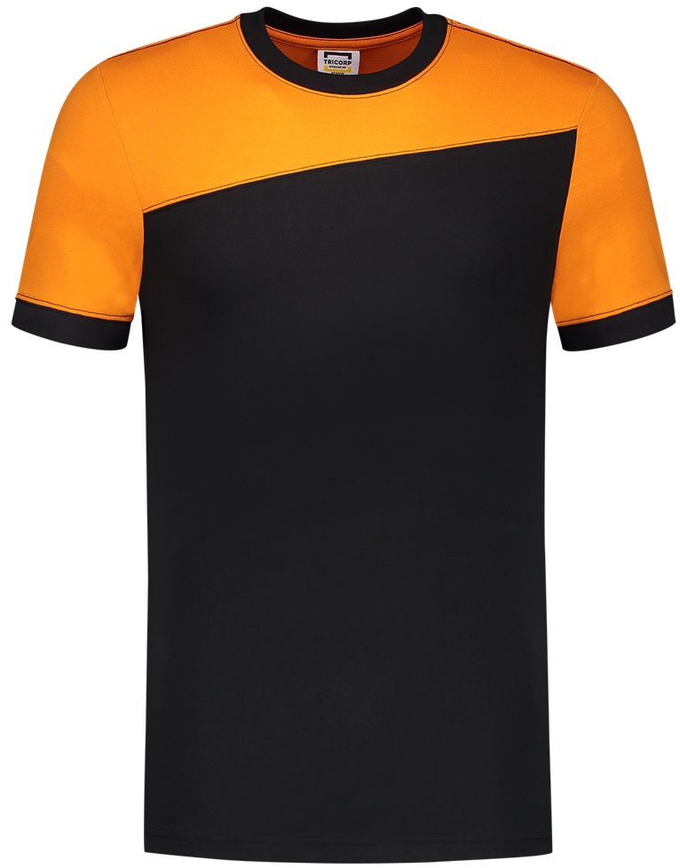 TRICORP-Jobwear, T-Shirt, Basic Fit, Bicolor, Kurzarm, 190 g/m², black-orange