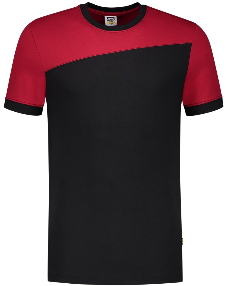 TRICORP-Jobwear, T-Shirt, Basic Fit, Bicolor, Kurzarm, 190 g/m², black-red