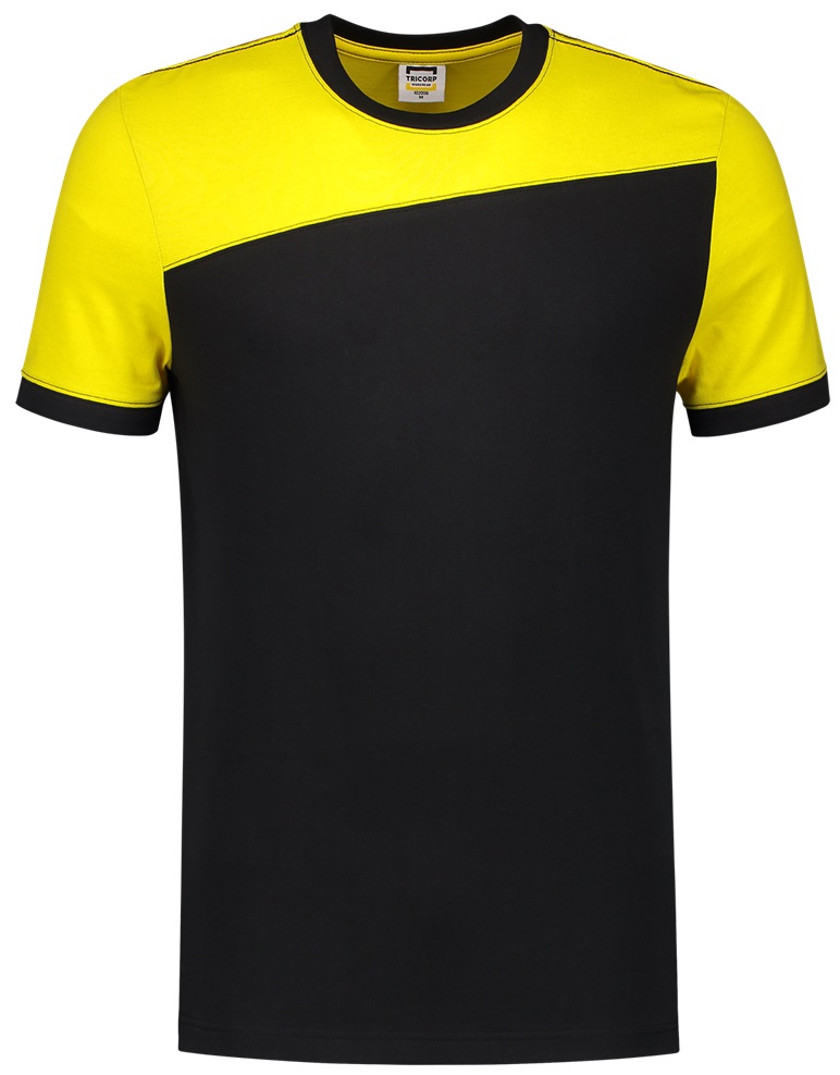 TRICORP-Jobwear, T-Shirt, Basic Fit, Bicolor, Kurzarm, 190 g/m², black-yellow