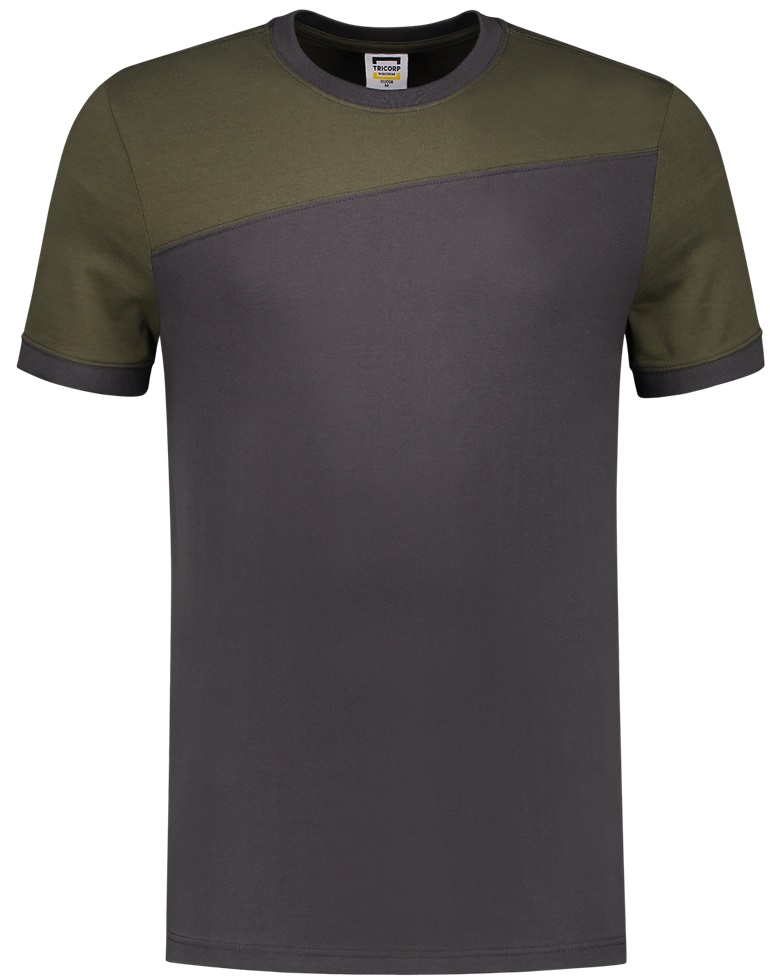 TRICORP-Jobwear, T-Shirt, Basic Fit, Bicolor, Kurzarm, 190 g/m², darkgrey-army