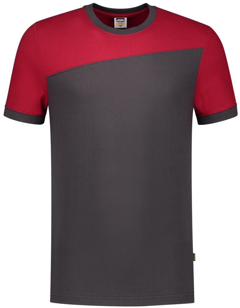 TRICORP-Jobwear, T-Shirt, Basic Fit, Bicolor, Kurzarm, 190 g/m², darkgrey-red