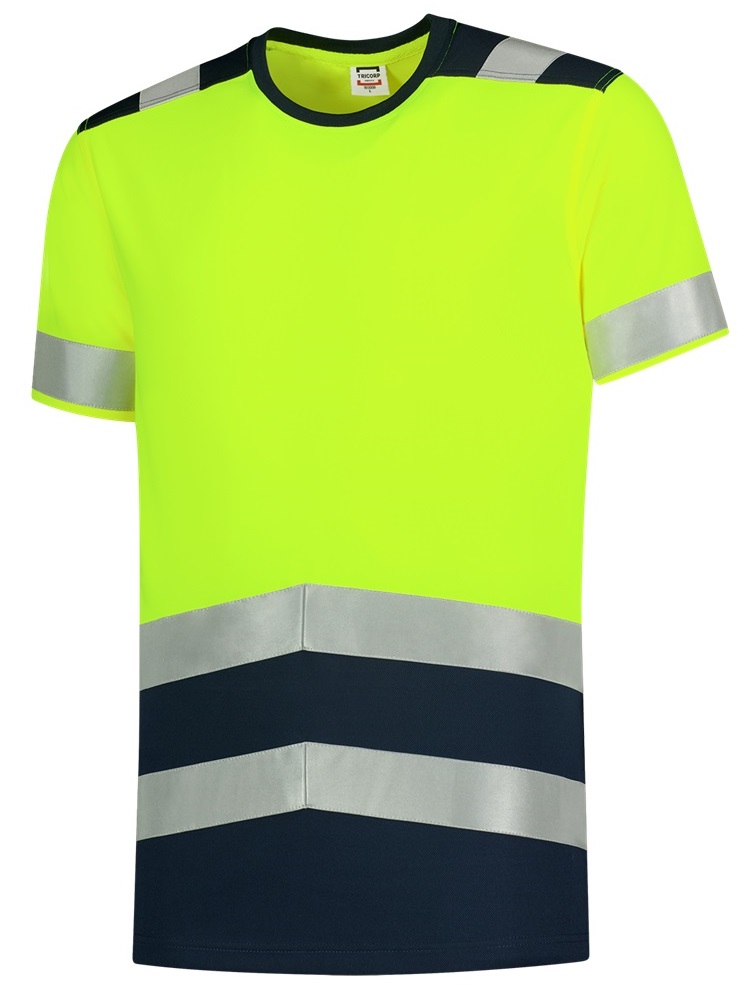 TRICORP-Warnschutz, Warn-T-Shirt, 180 g/m², warngelb/dunkelblau