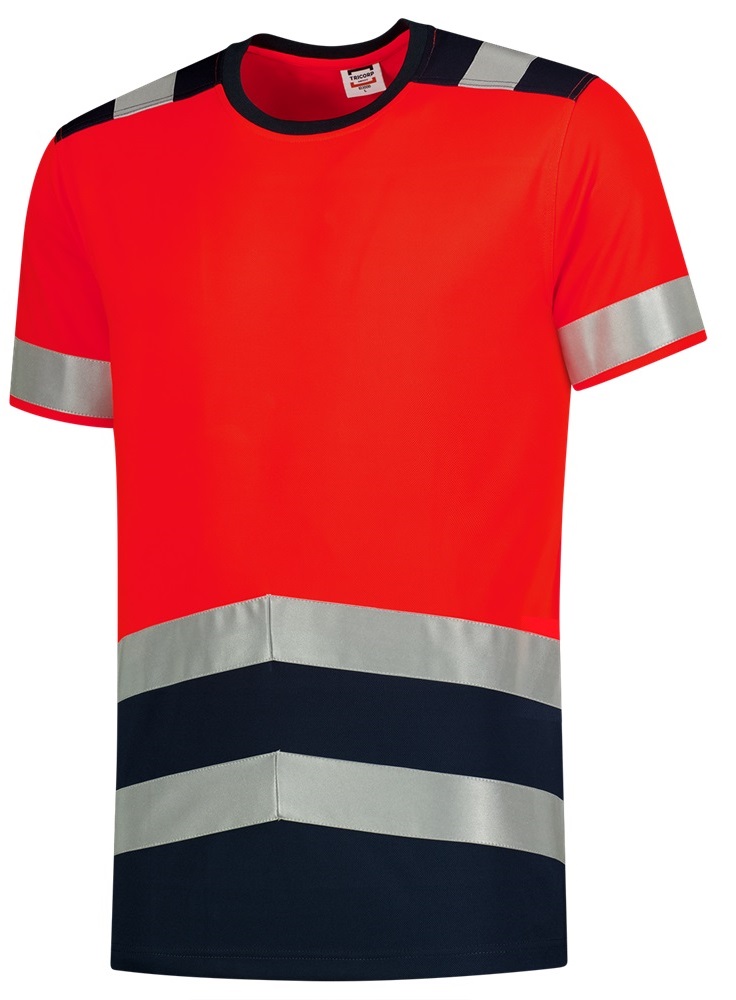 TRICORP-Warnschutz, Warn-T-Shirt, 180 g/m², warnrot/dunkelblau