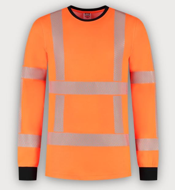Tricorp Warnschutz T-Shirt Revisible Langarm, Fluor Orange