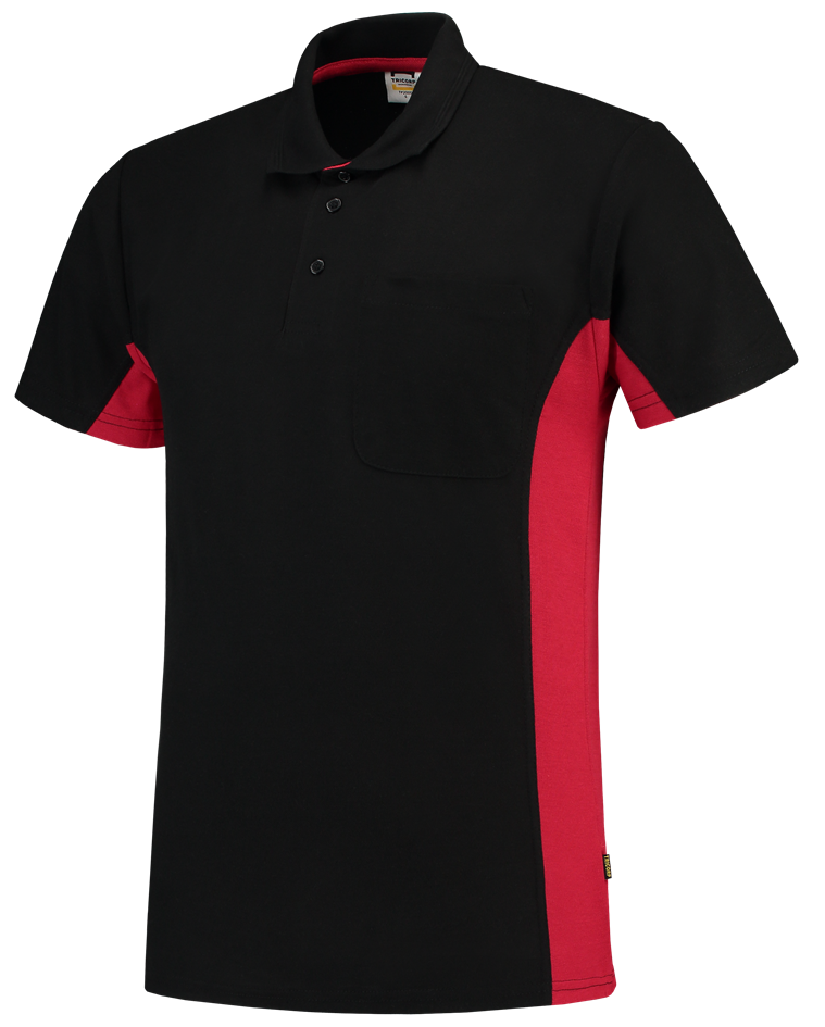 TRICORP-Jobwear, T-Shirt, mit Brusttasche, Bicolor, 180 g/m², black-red