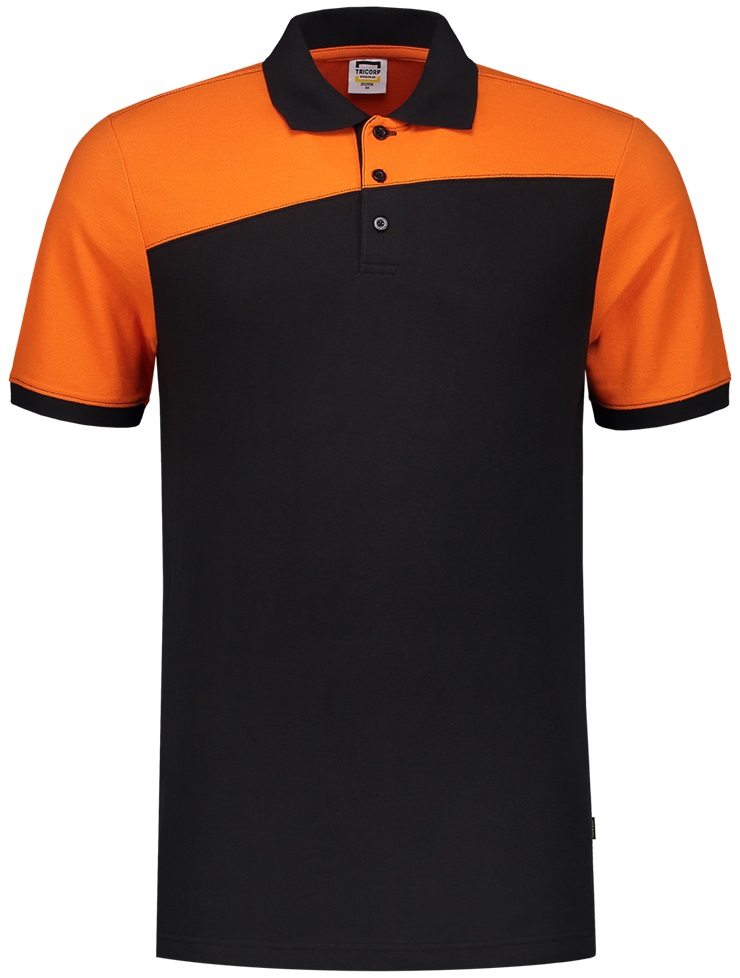 TRICORP-Jobwear, Poloshirt, Bicolor, Basic Fit, Kurzarm, 180 g/m², black-orange


