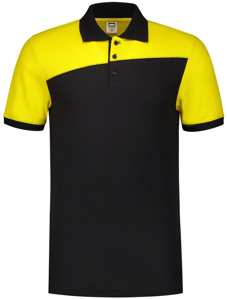 TRICORP-Jobwear, Poloshirt, Bicolor, Basic Fit, Kurzarm, 180 g/m², black-yellow


