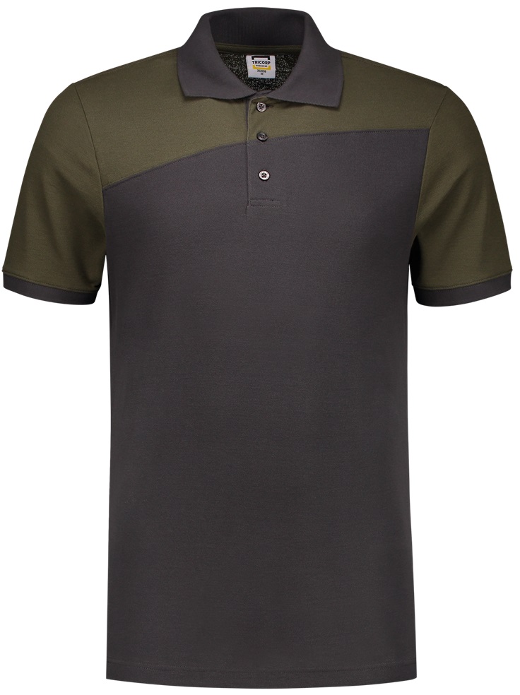 TRICORP-Jobwear, Poloshirt, Bicolor, Basic Fit, Kurzarm, 180 g/m², darkgrey-army