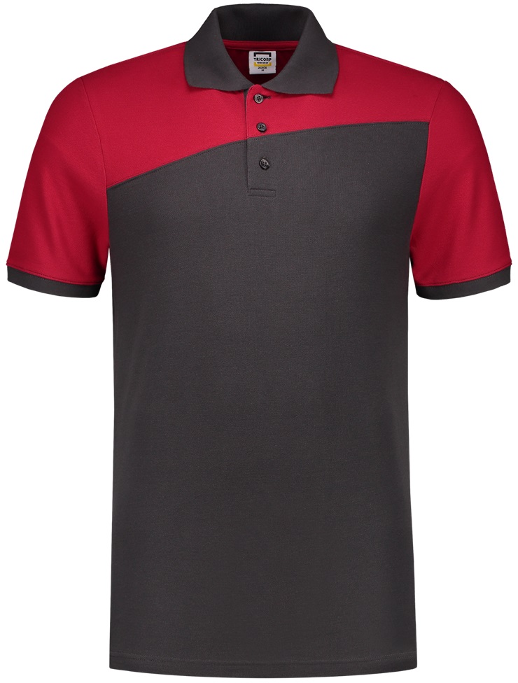 TRICORP-Jobwear, Poloshirt, Bicolor, Basic Fit, Kurzarm, 180 g/m², darkgrey-red


