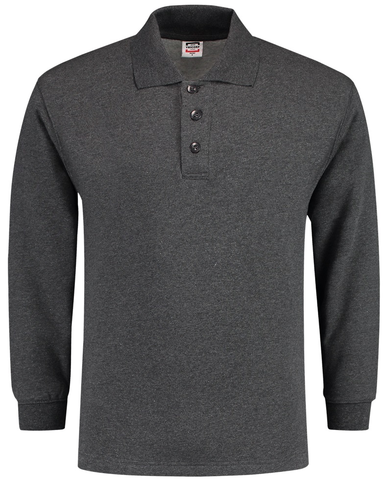 TRICORP-Jobwear, Sweatshirt, Polokragen, Basic Fit, Langarm, 280 g/m², anthrazit meliert