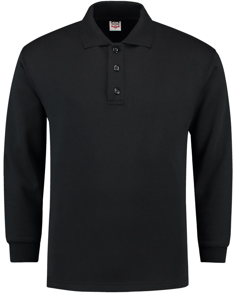 TRICORP-Jobwear, Sweatshirt, Polokragen, Basic Fit, Langarm, 280 g/m², black