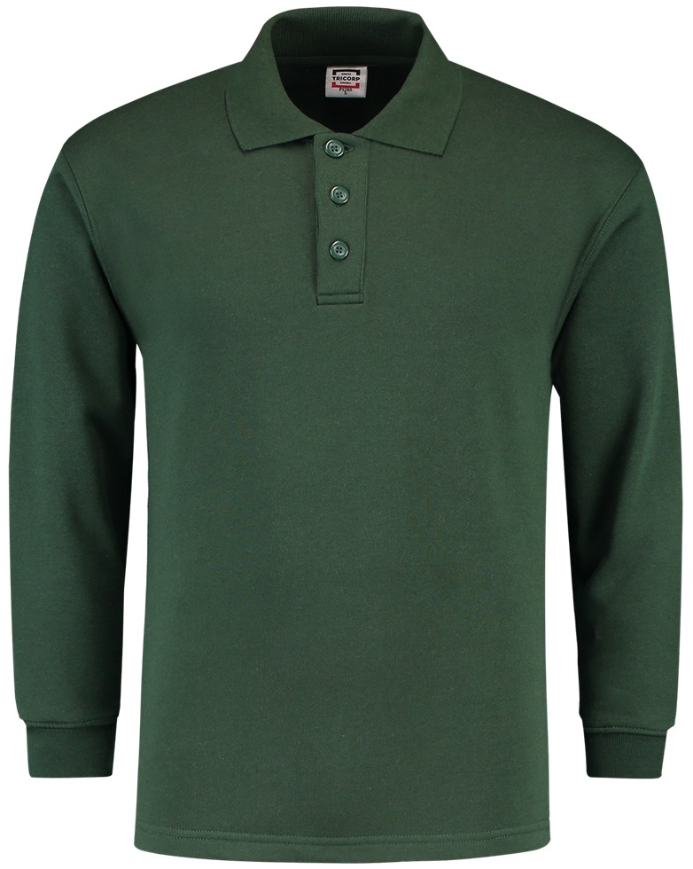 TRICORP-Kälteschutz, Sweatshirt, Polokragen, Basic Fit, Langarm, 280 g/m², bottlegreen