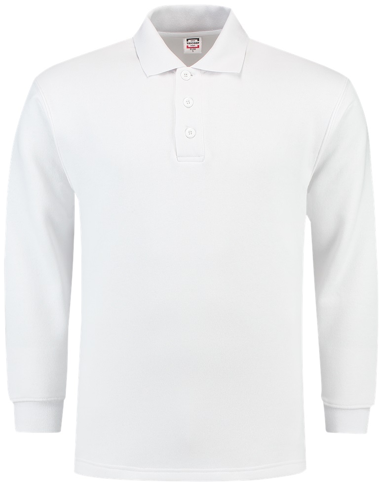 TRICORP-Jobwear, Sweatshirt, Polokragen, Basic Fit, Langarm, 280 g/m², weiß

