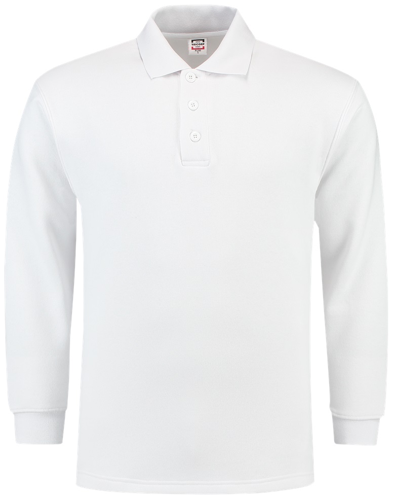 TRICORP-Jobwear, Sweatshirt, Polokragen, Basic Fit, Langarm, 280 g/m², weiß