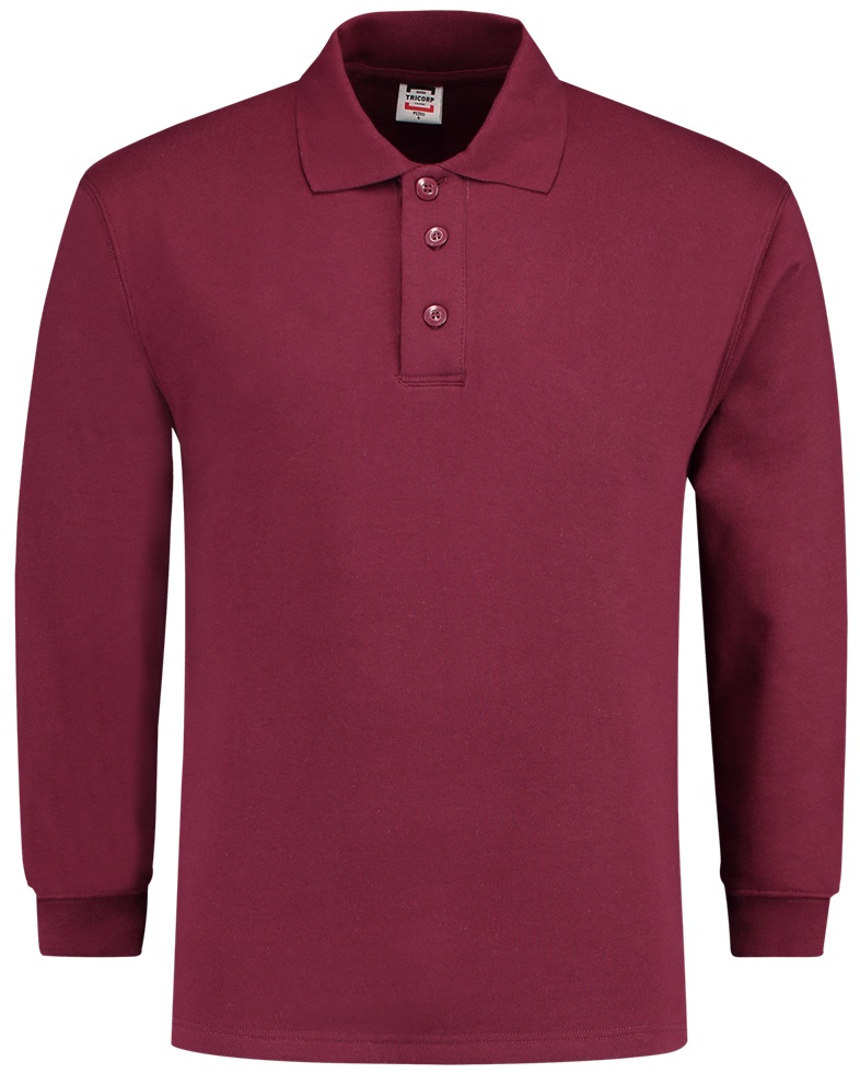 TRICORP-Jobwear, Sweatshirt, Polokragen, Basic Fit, Langarm, 280 g/m², wine

