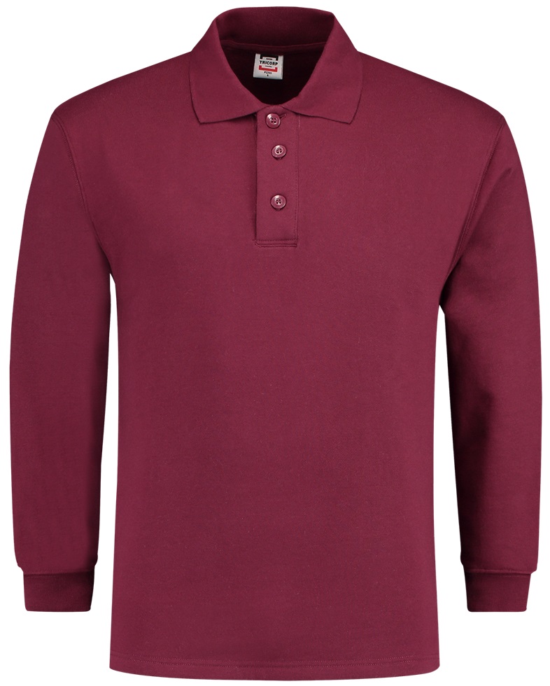 TRICORP-Jobwear, Sweatshirt, Polokragen, Basic Fit, Langarm, 280 g/m², wine