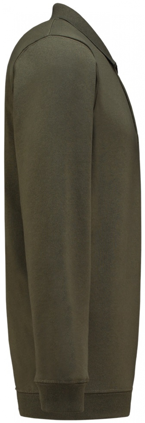 TRICORP-Jobwear, Sweatshirt Polokragen und Bund, Basic Fit, Langarm, 280 g/m², army