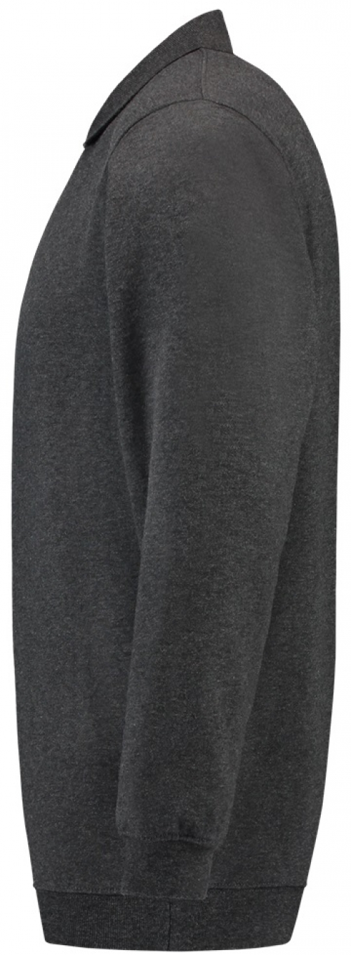 TRICORP-Jobwear, Sweatshirt Polokragen und Bund, Basic Fit, Langarm, 280 g/m², anthrazit meliert