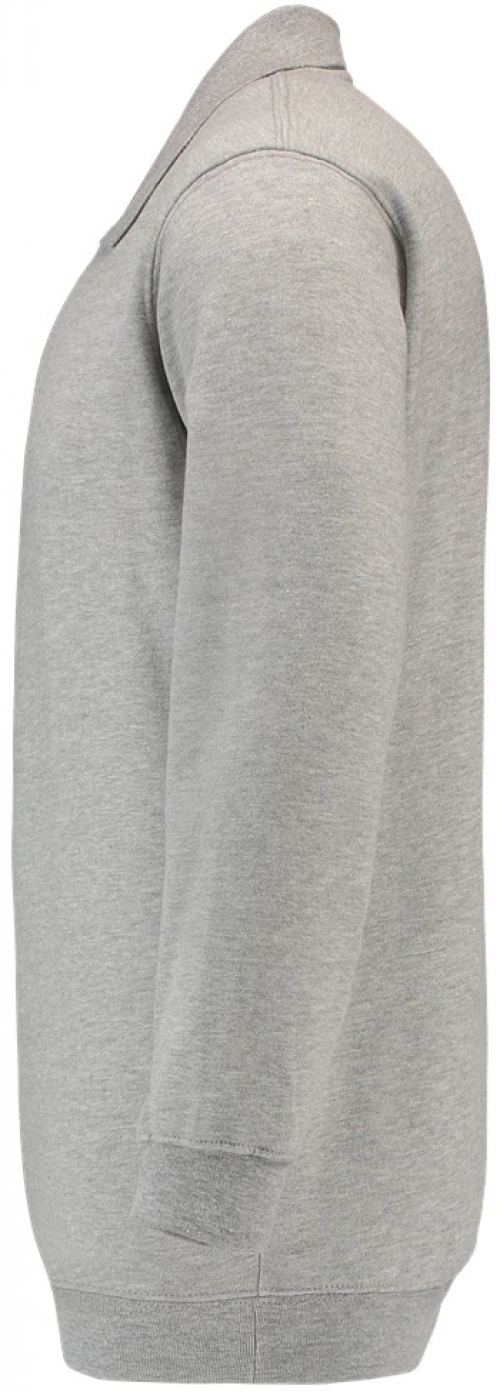 TRICORP-Jobwear, Sweatshirt Polokragen und Bund, Basic Fit, Langarm, 280 g/m², grau meliert