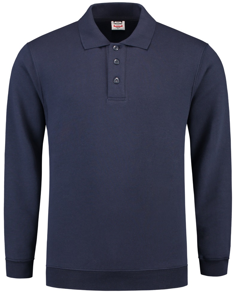 TRICORP-Jobwear, Sweatshirt Polokragen und Bund, Basic Fit, Langarm, 280 g/m², ink


