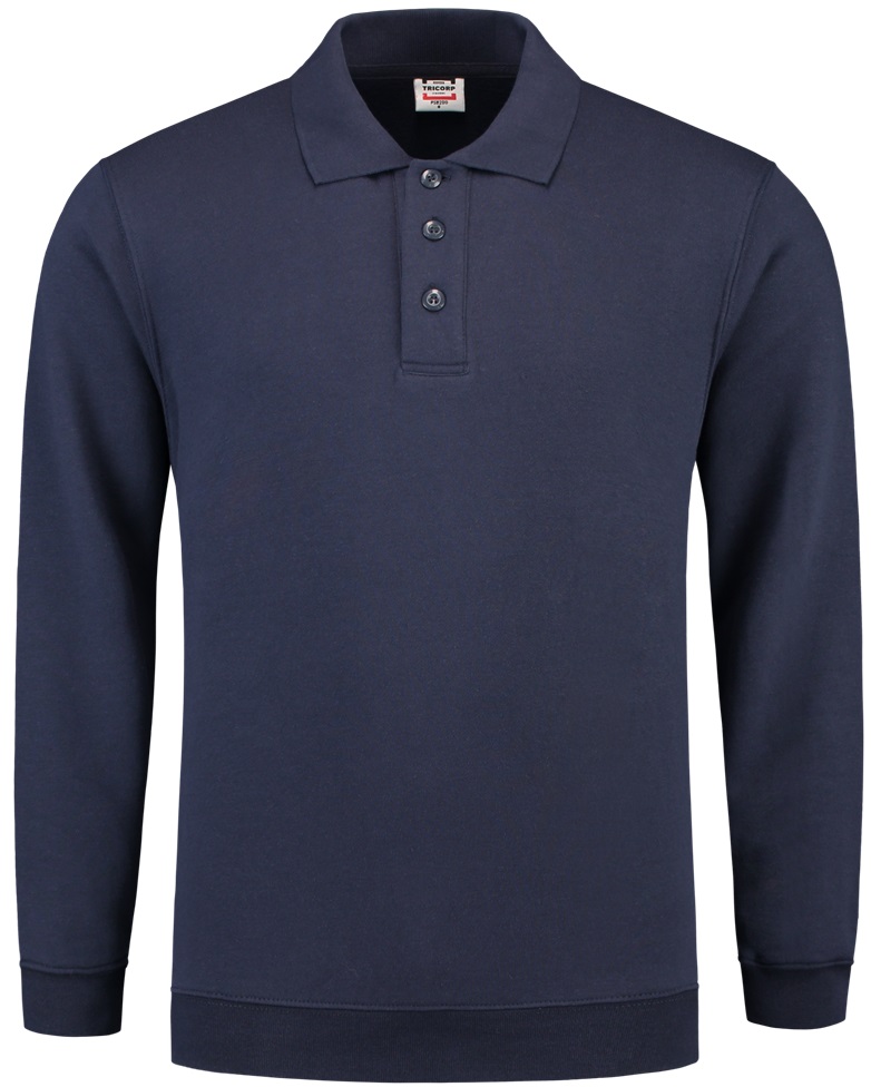 TRICORP-Jobwear, Sweatshirt Polokragen und Bund, Basic Fit, Langarm, 280 g/m², ink