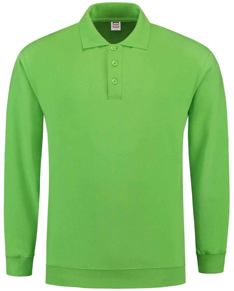 TRICORP-Jobwear, Sweatshirt Polokragen und Bund, Basic Fit, Langarm, 280 g/m², lime