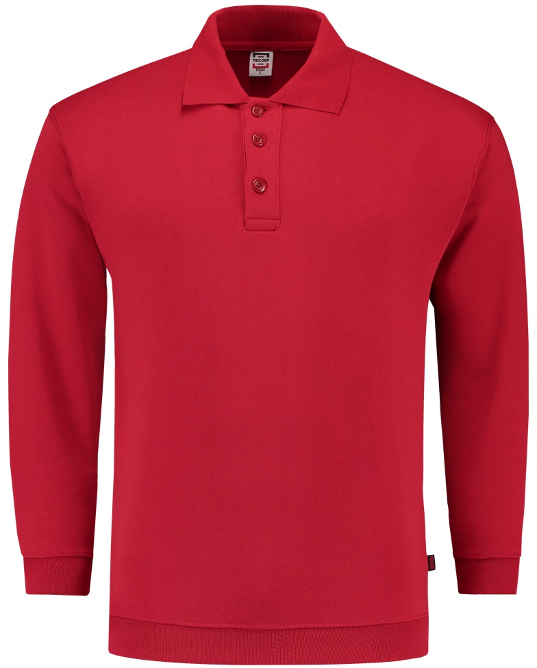 TRICORP-Jobwear, Sweatshirt Polokragen und Bund, Basic Fit, Langarm, 280 g/m², red


