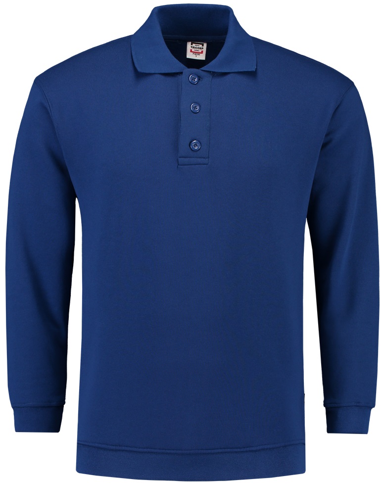 TRICORP-Jobwear, Sweatshirt Polokragen und Bund, Basic Fit, Langarm, 280 g/m², royalblue