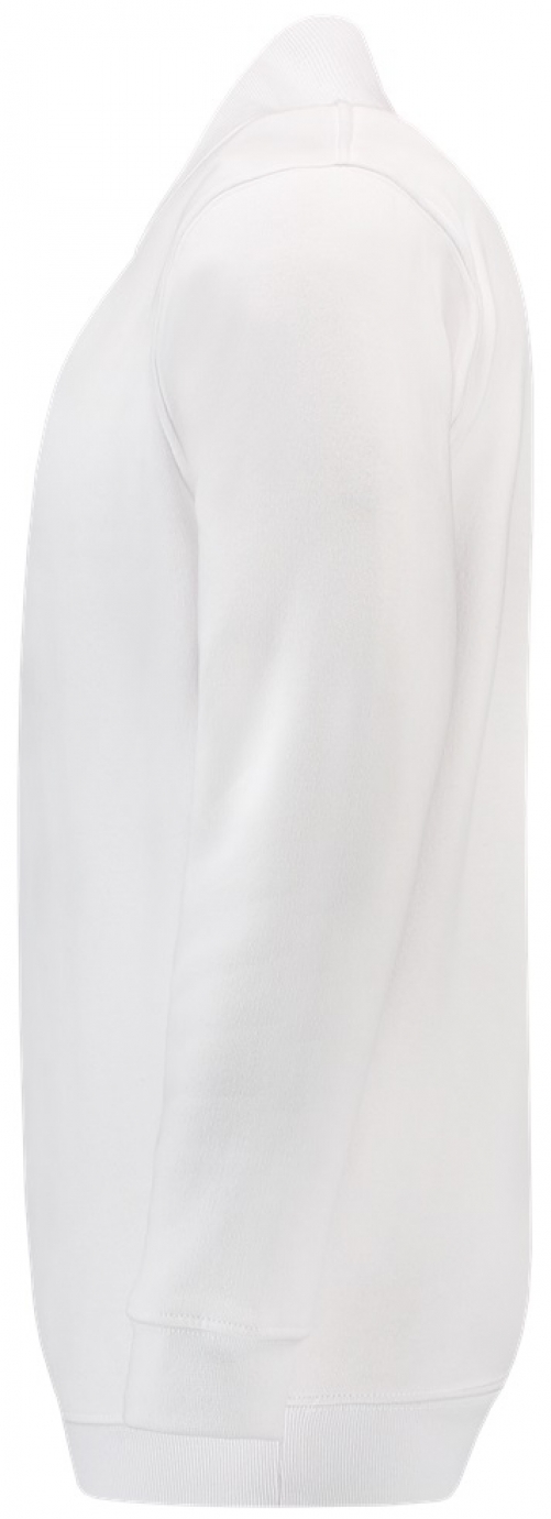 TRICORP-Jobwear, Sweatshirt Polokragen und Bund, Basic Fit, Langarm, 280 g/m², weiß