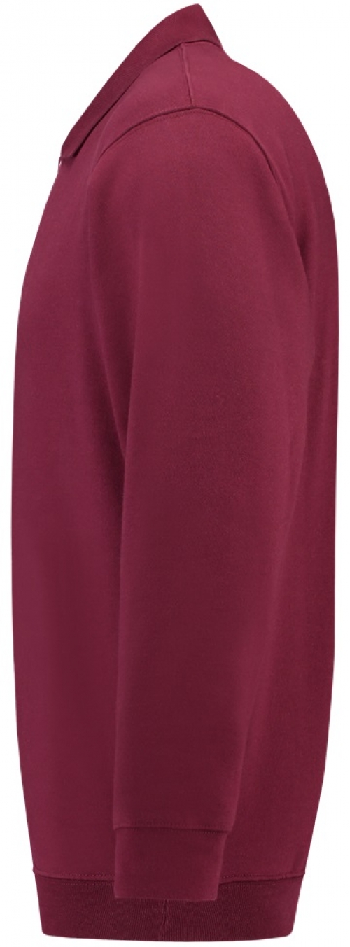 TRICORP-Jobwear, Sweatshirt Polokragen und Bund, Basic Fit, Langarm, 280 g/m², wine