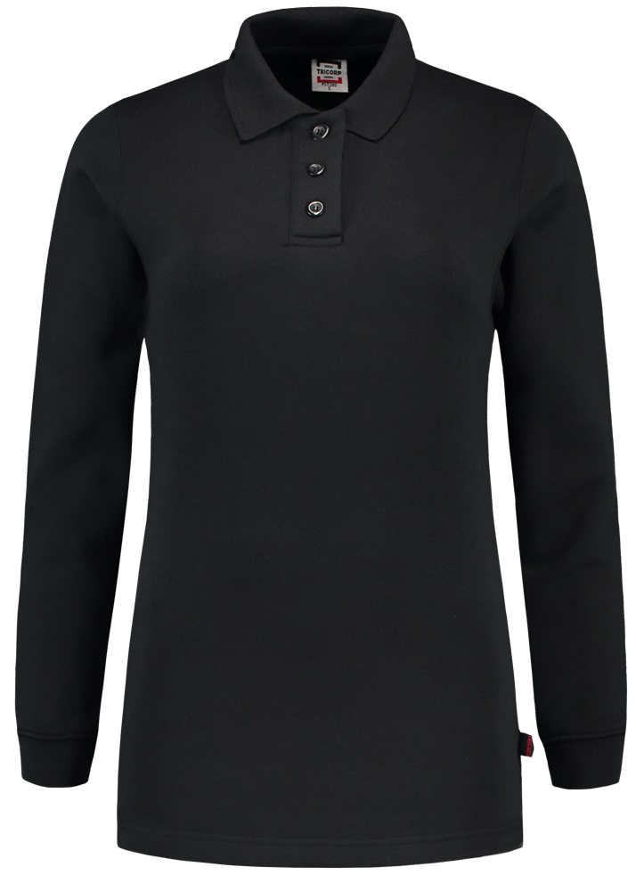 TRICORP-Jobwear, Sweatshirt Polokragen Damen, Basic Fit, Langarm, 280 g/m², black