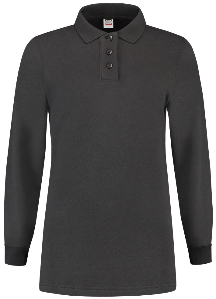 TRICORP-Jobwear, Sweatshirt Polokragen Damen, Basic Fit, Langarm, 280 g/m², darkgrey