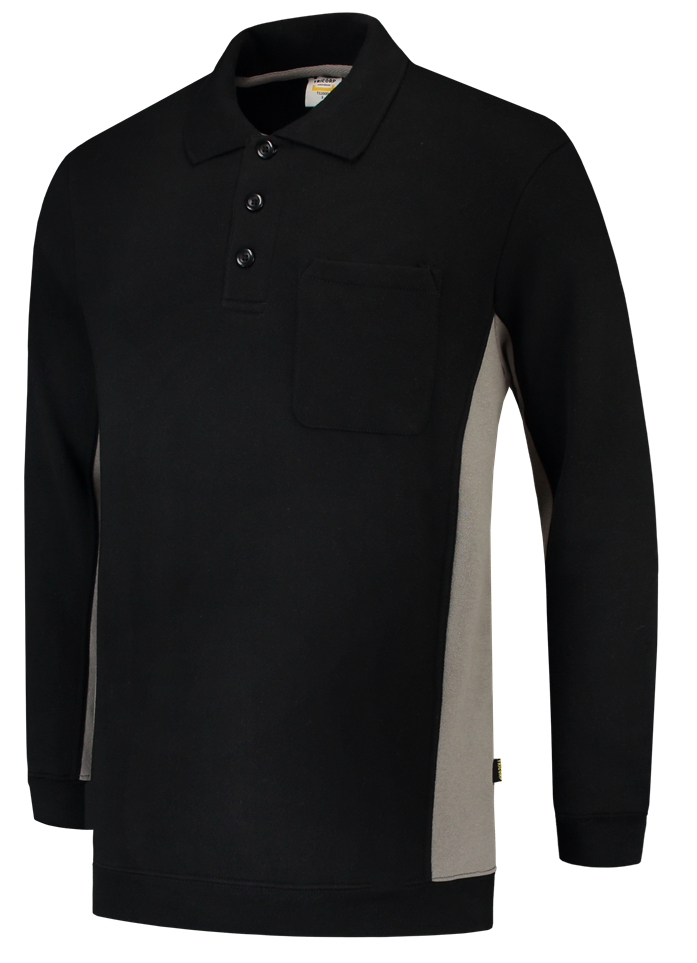 TRICORP-Jobwear, Polosweater, mit Brusttasche, Bicolor, 280 g/m², black-grey