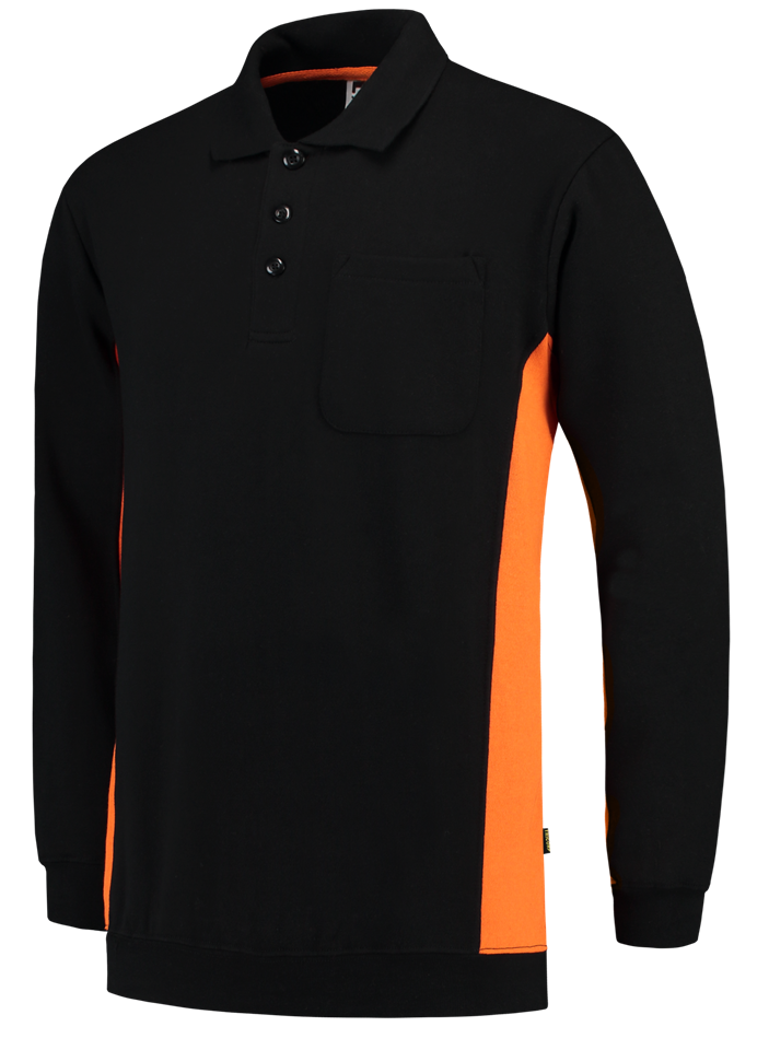 TRICORP-Jobwear, Polosweater, mit Brusttasche, Bicolor, 280 g/m², black-orange


