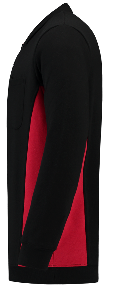 TRICORP-Jobwear, Polosweater, mit Brusttasche, Bicolor, 280 g/m², black-red


