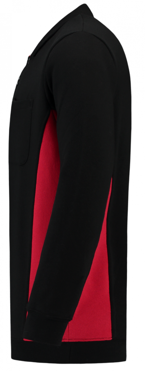 TRICORP-Jobwear, Polosweater, mit Brusttasche, Bicolor, 280 g/m², black-red